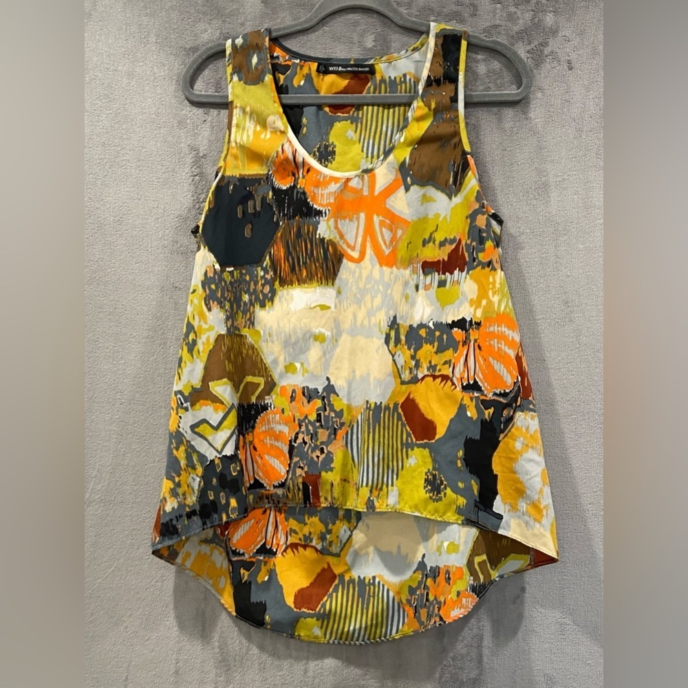 W118‎ by Walter Baker Multicolor Abstract Print Tank Blouse Women’s Size M NWOT